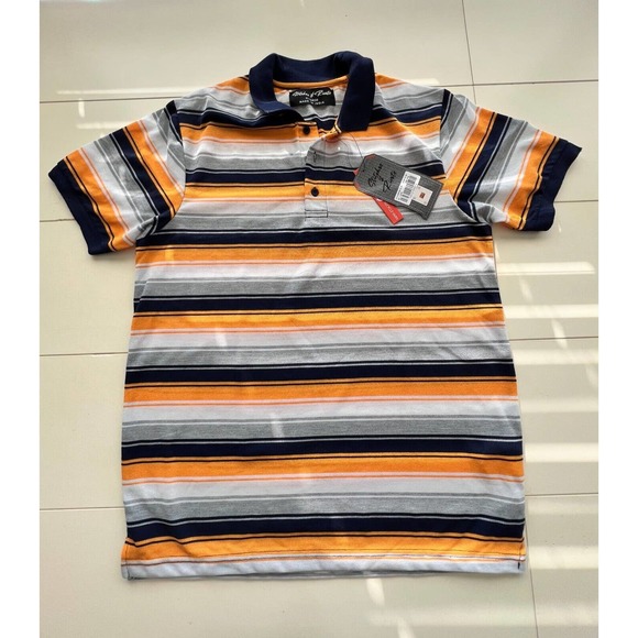 Stitches & Rivets Yellow Striped Polo Shirt Short Sleeve Casual Size XL - Picture 1 of 12